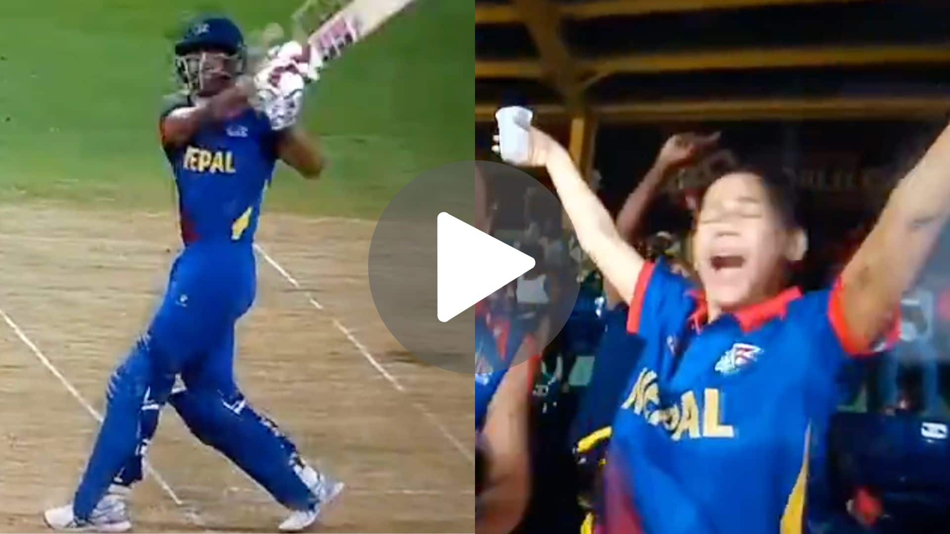 [Watch] Nepal Fangirl Ecstatic As Aasif Sends Rabada Out Of Ground With A 'Rohit Sharma Like' Shot
